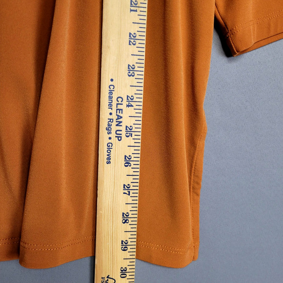 Susan Graver Shirt Womens 2X Petite Rust Orange Modern Essentials 3/4 Sleeve - Picture 7 of 12